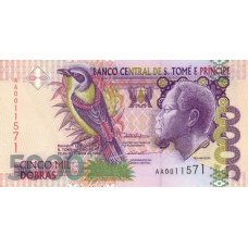 P65a Saint Thomas & Prince (Sao Tomé e Principe) - 5000 Dobras Year 1996 (1 Sec. Thread)